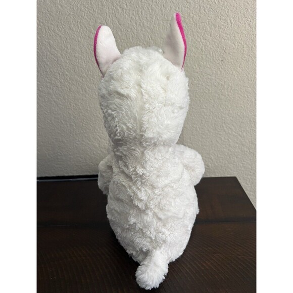 Pottery Barn Kids Llama Rare Retired Plush Stuffed Animal Pink Ears Blue Feet - Picture 7 of 10
